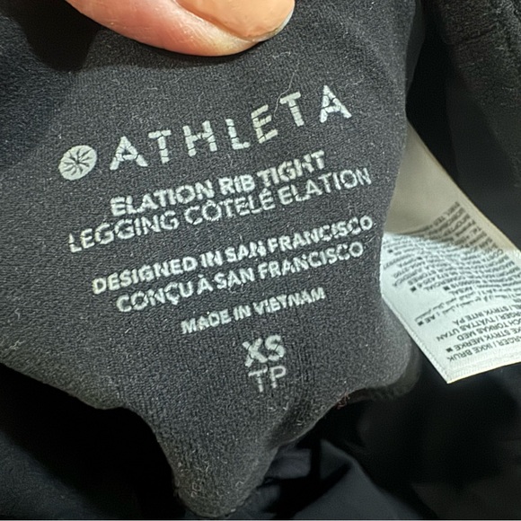 Athleta Leggings Black Elation Rib Tight Ultra High Rise Tights XS $89 - Picture 8 of 12